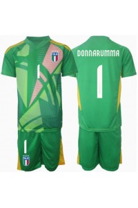 Italia Gianluigi Donnarumma #1 Keeper Babyklær Borte Fotballdrakt til barn EM 2024 Korte ermer (+ Korte bukser)